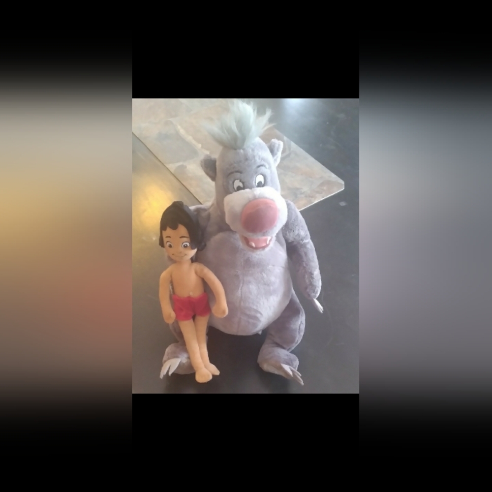 Baloo and Mowgli plush set from Disney's The Jungle Book